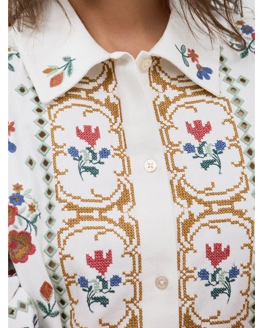 Weekend by Maxmara White Farsa Cross-Stitch Shirt