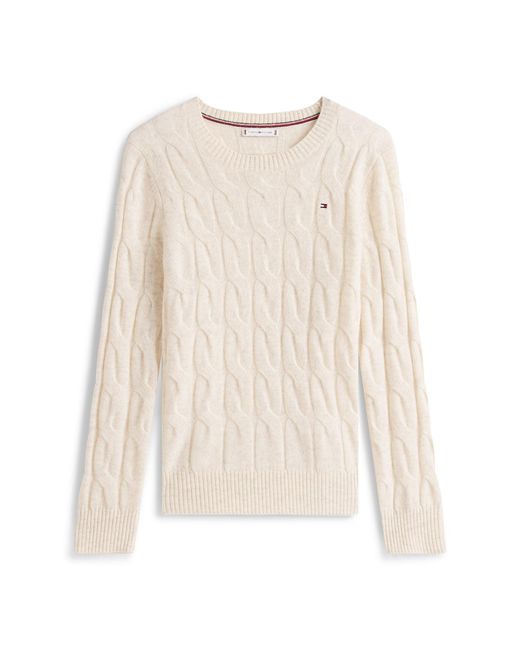 Tommy Hilfiger White Cable Knit Soft Jumper Cream