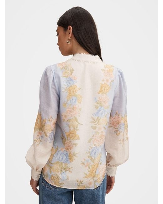 Forever New White Emma Trimmed Blouse