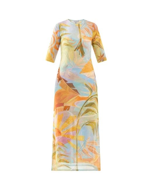 Never Fully Dressed Metallic Sky Sydney Mesh Midi Dress