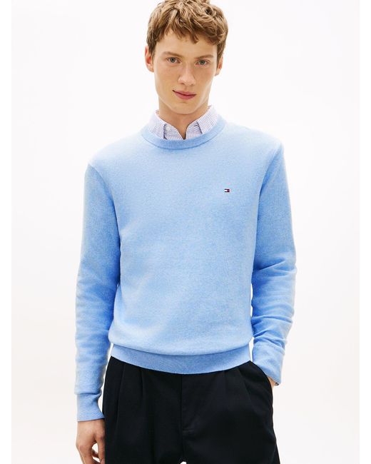 Tommy Hilfiger Blue Crew Neck Jumper With for men