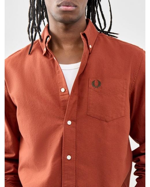 Fred Perry Red Oxford Shirt for men