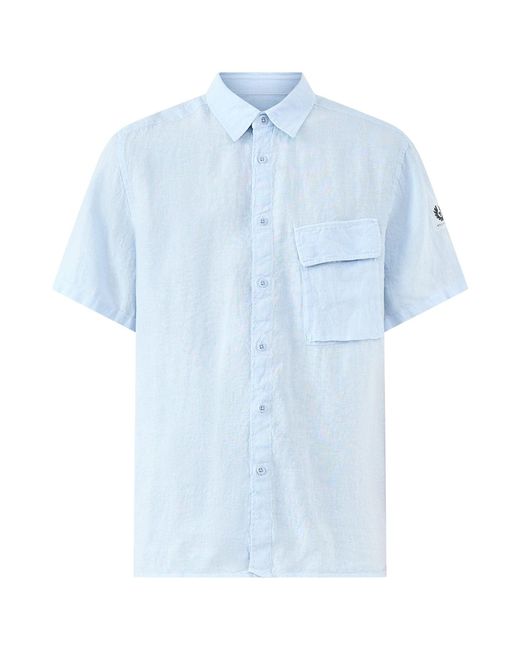 Belstaff Blue Scale Short Sleeve Shirt for men