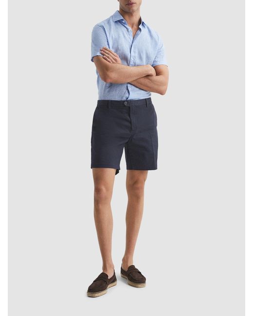 Reiss Blue Wicket Modern Fit Chino Shorts for men