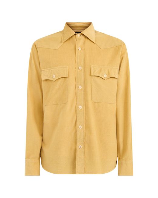 Drake's Yellow Western Shirt for men