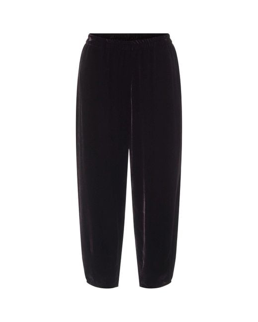 Grizas Black Women's Velvet Wide Leg Trouser