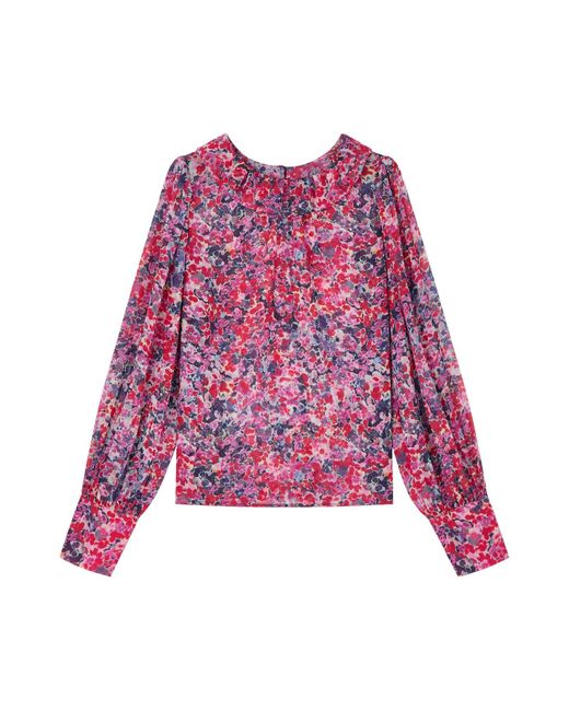 L.K.Bennett Red Women's Erin Multi Watercolor Floral Blouse