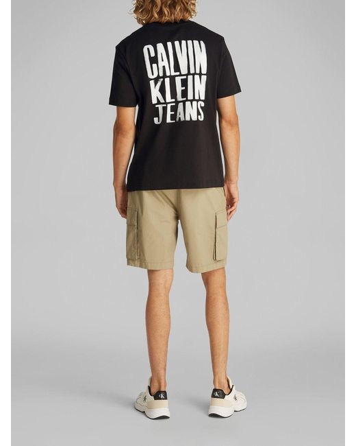 Calvin Klein Black Painted Ckj T-Shirt for men