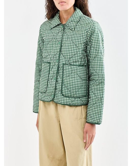 ONLY Green Checked Quilted Jacket