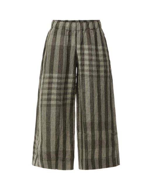 Mama B. Gray Stripe & Check Trouser