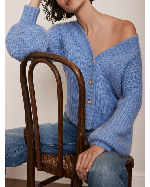 Mint Velvet Blue Women's Wool Blend Cardigan