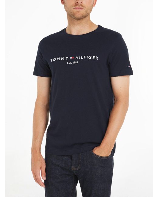 Tommy Hilfiger Blue Core Tommy Logo T-Shirt for men