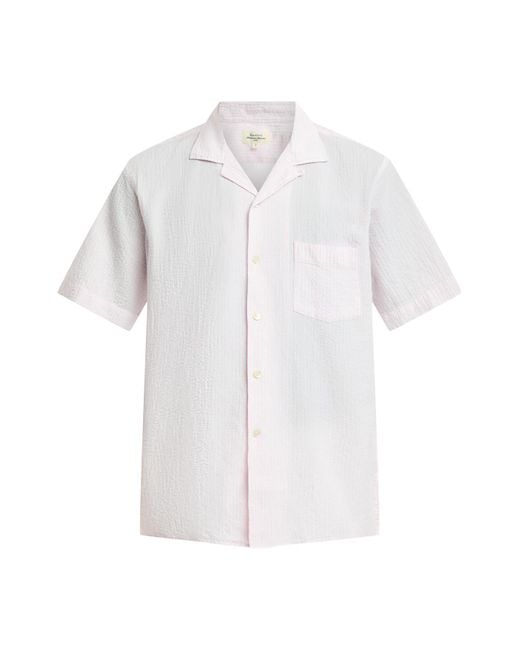 Hartford White Men's Palm Mc Searsucker Stripe Short Sleeve Shirt for men