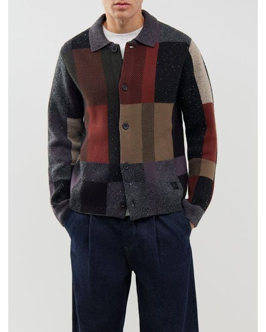 Paul Smith Black Colourblock Button-Through Cardigan for men
