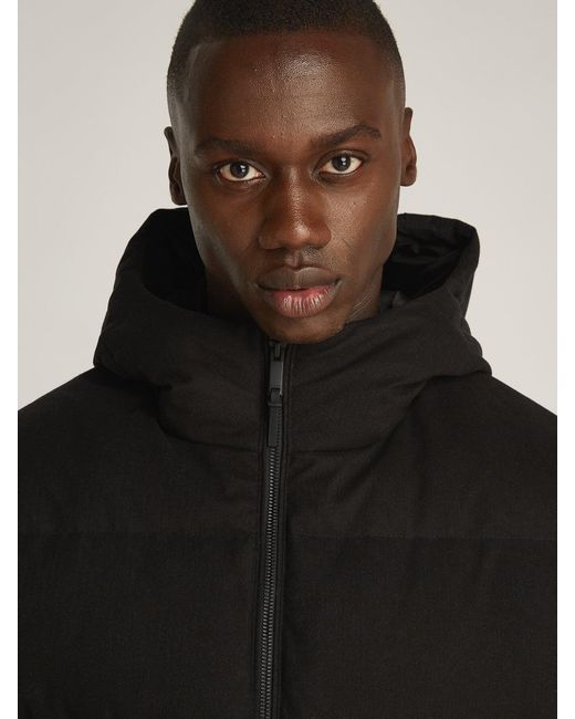 Calvin Klein Black Tech Hooded Puffer Jacket for men