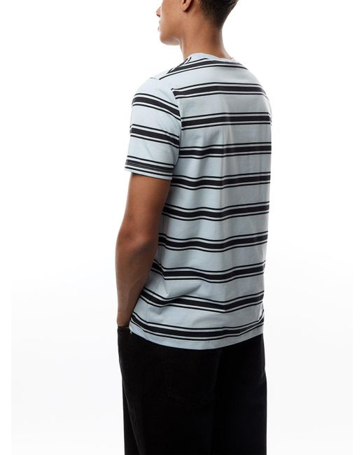 Fred Perry Blue Fine Stripe T-Shirt for men