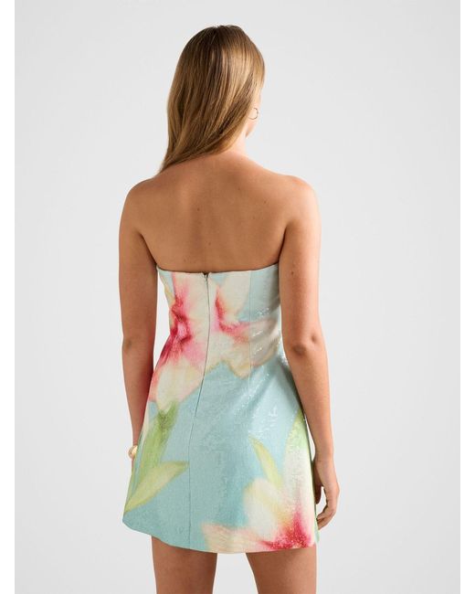 Forever New White Ria Strapless Sequin Mini Dress