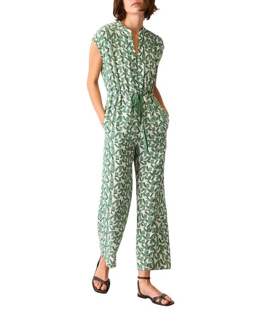 Whistles Green Abstract Squares Jumpsuit