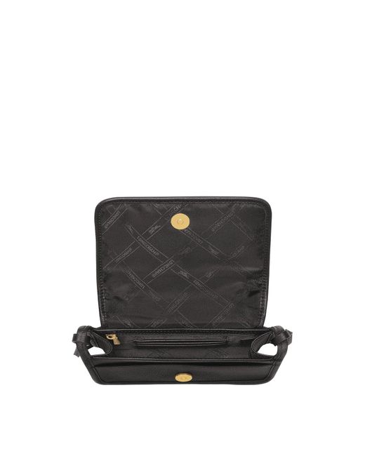 Longchamp Black Women's Le Foulonné Xs Clutch On Chain