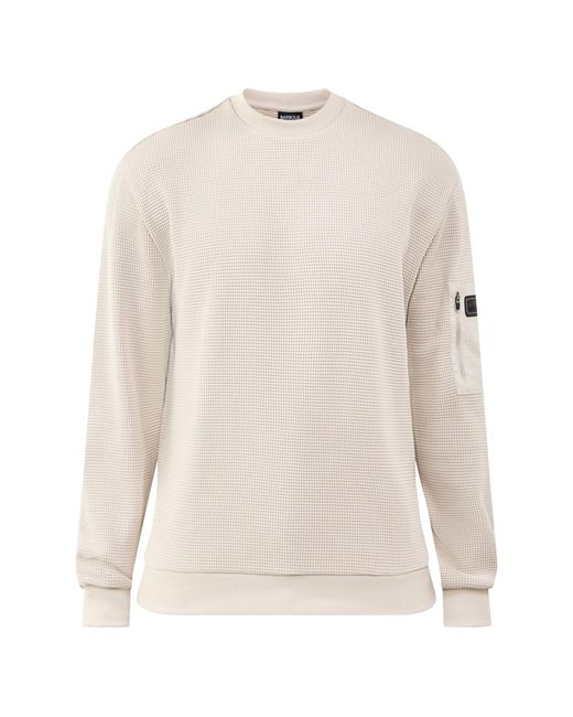 Barbour White Bewley Crew Neck Sweatshirt Cream for men