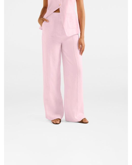 Forever New Pink Cynthia Wide Leg Pants
