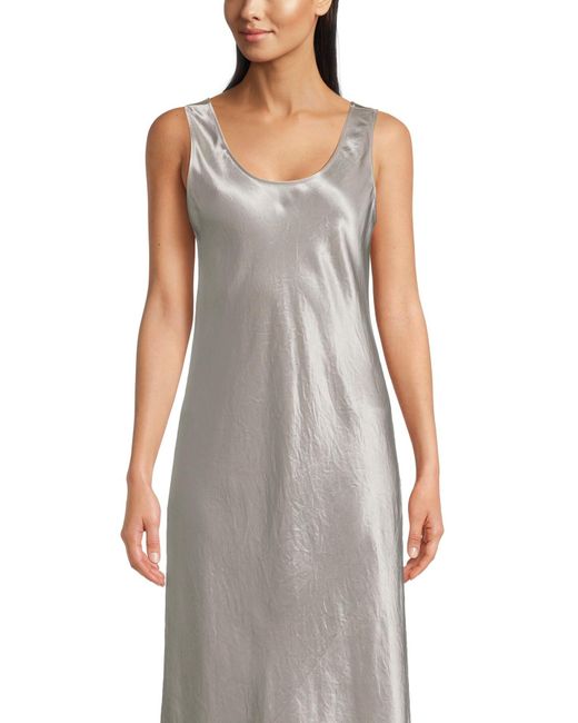 Max Mara White Women's Talete Satin Slip Dress
