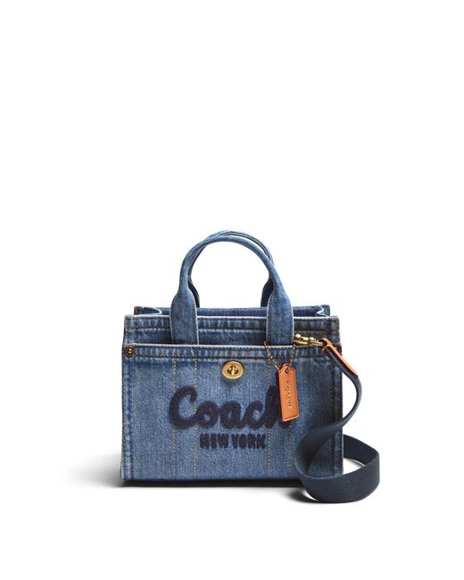 COACH Blue Women's Denim 20 Cargo Tote Bag