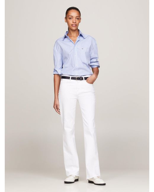 Tommy Hilfiger White Mid-Rise Bootcut Jeans