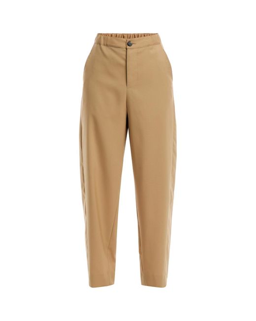 Marni Natural Women's Trousers With Elastic Waistband