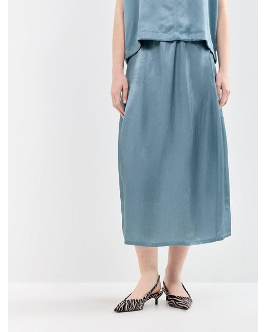Eileen Fisher Blue Full Length Lantern Skirt