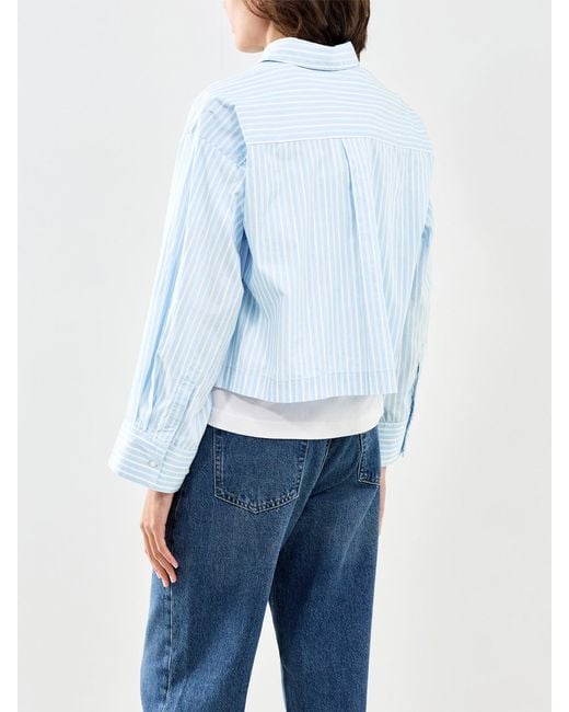 SELECTED Blue Cropped Boxy Shirt
