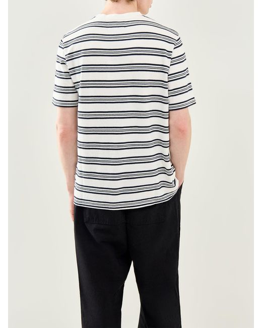 Wax London Multicolor Textured Stripe Organic T-Shirt Multi for men