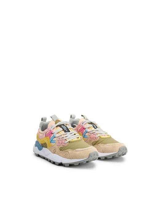 Flower Mountain White Yamano 3 Suede Trainers Multi for men