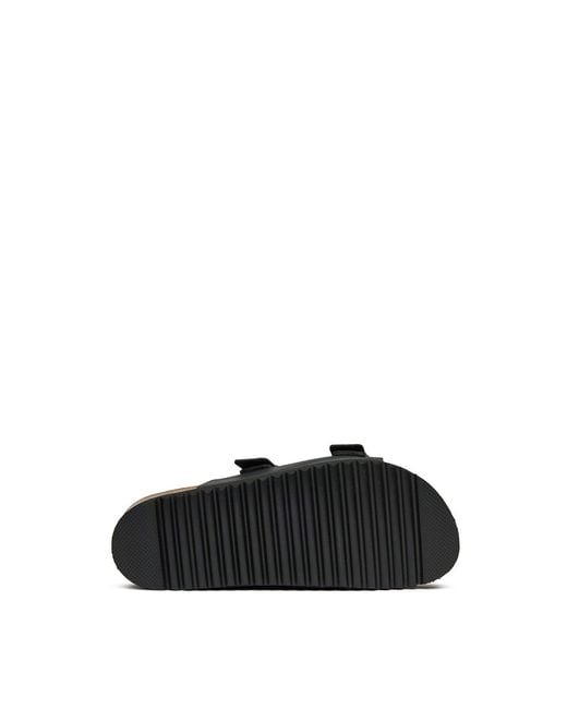 V.Gan Black Vegan Plum Footbed Reptile Sandals
