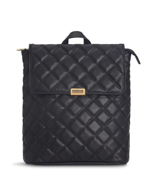 Barbour Black B.Intl Quilted Hoxton Backpack