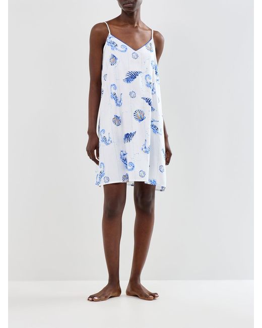 Cyberjammies Blue Sea Horse Stripe Short Nightdress