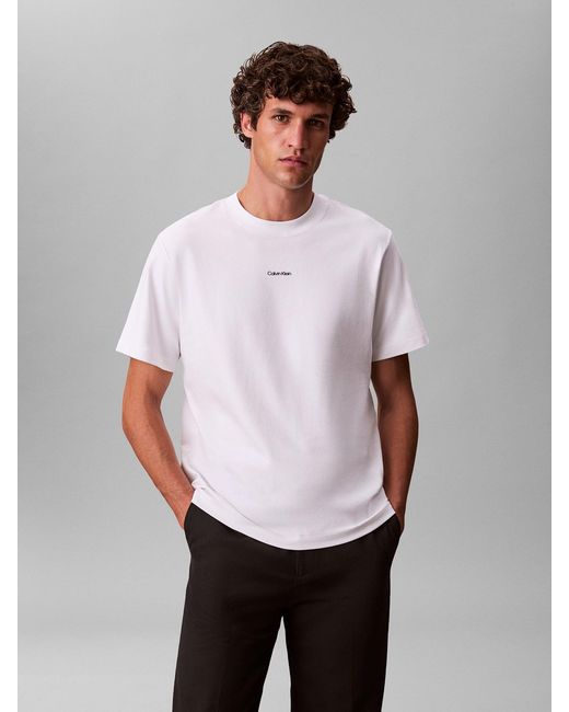 Calvin Klein White Piqué Polo Shirt for men