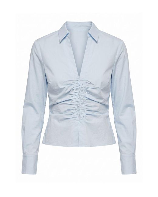 Forever New Blue Ainsley Gathered Shirt