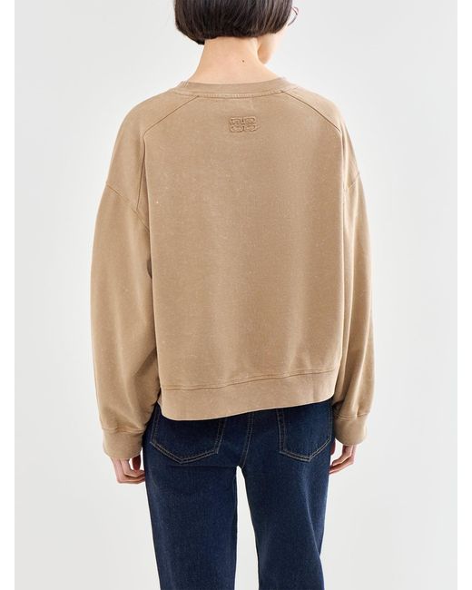 Ganni Natural Essential Isoli Washed Effect Crewneck