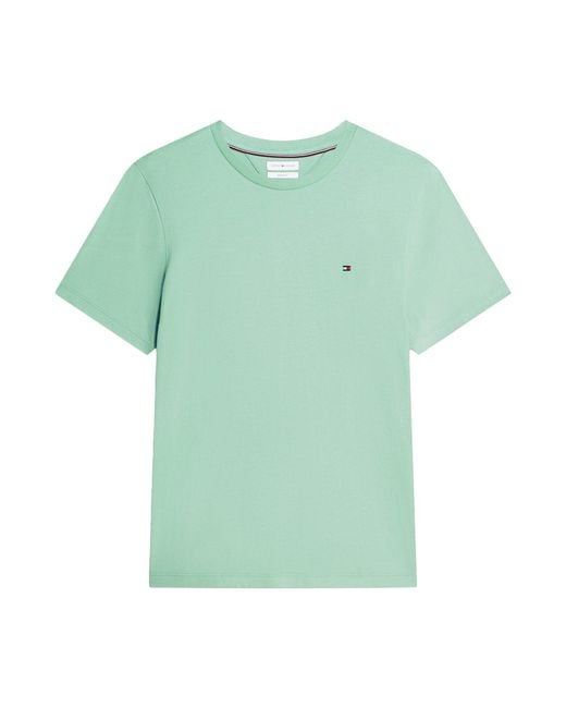 Tommy Hilfiger Green Flag Embroidery Crew Neck T-Shirt for men