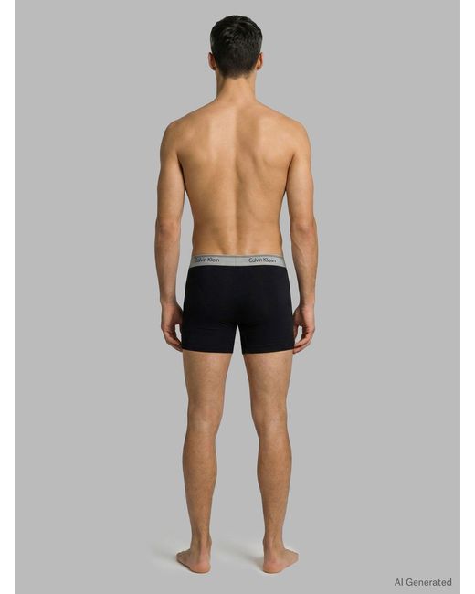 Calvin Klein Black Microfiber Stretch Boxer Briefs Three Pack for men