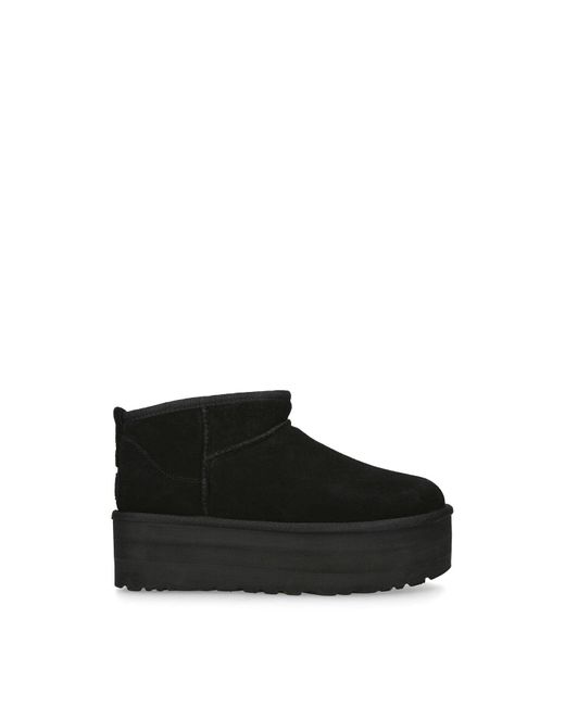 Ugg Black Classic Ultra Mini Platform Suede Ankle Boots