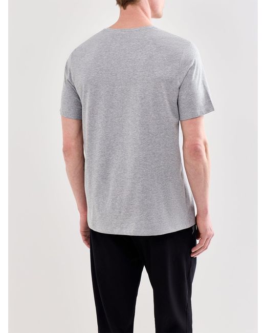 Boss Gray Embroidered Logo Short Sleeve Stretch T Shirt for men