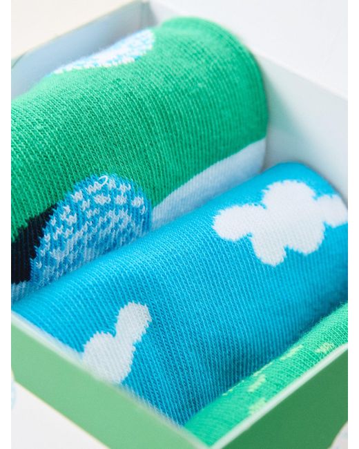 Happy Socks Green 3-Pack Golf Socks Gift Set for men