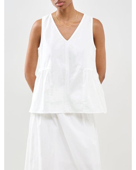 SELECTED White Blair V-Neck Peplum Top