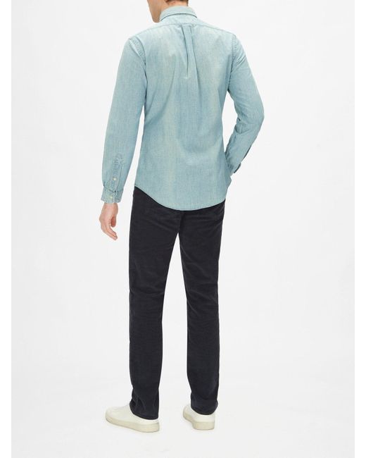 Polo Ralph Lauren Blue Button-Down Chambray Shirt for men