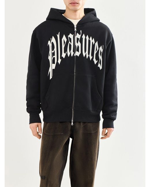 Pleasures Black Twitch Zip Hoodie for men