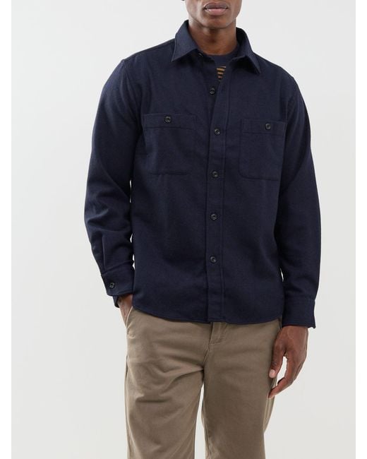Hartford Blue Percey Washable Mix Overshirt for men