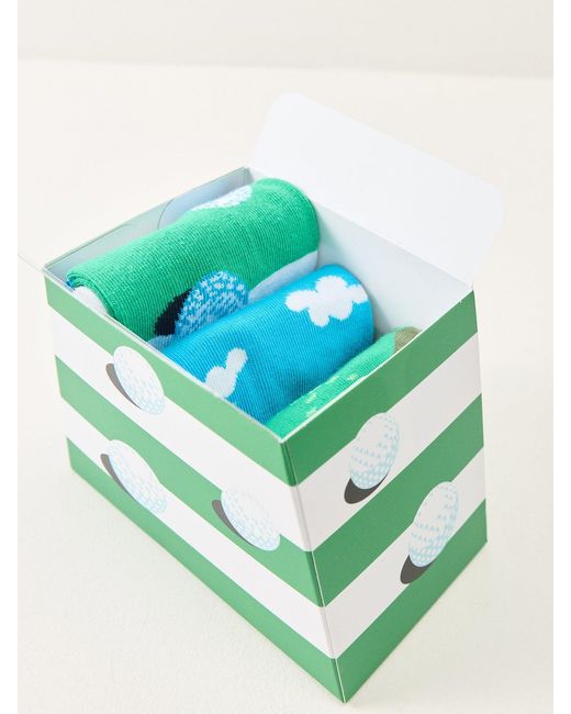 Happy Socks Green 3-Pack Golf Socks Gift Set for men