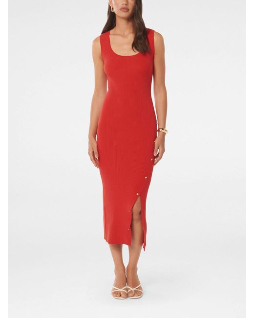 Forever New Red Women's Chelsea Hardware Detail Midi Dress